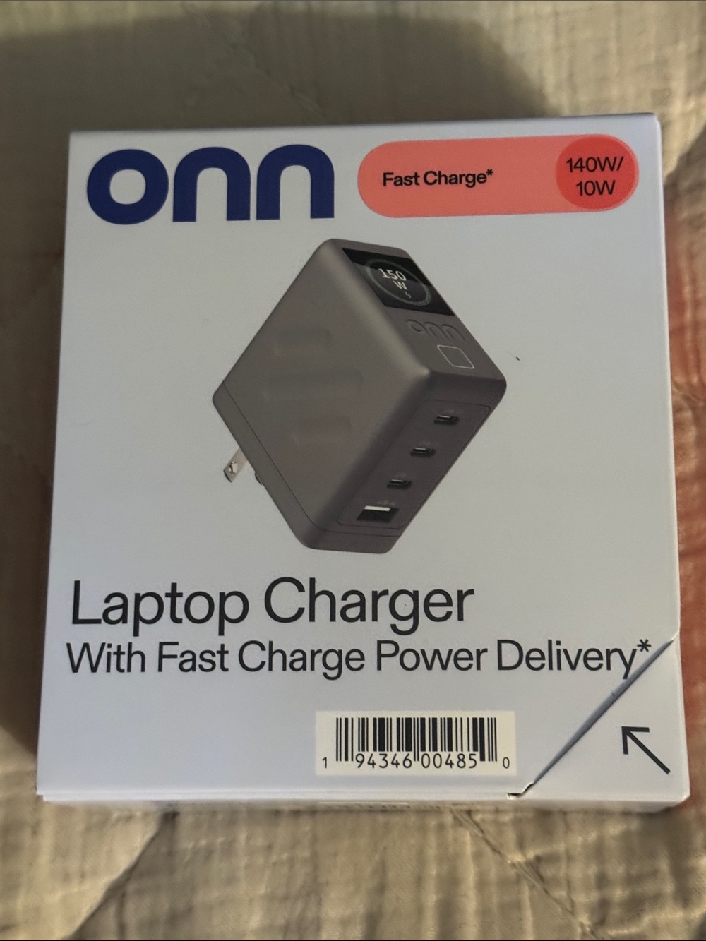 Onn Gray Laptop Charger with Fast Charge